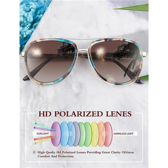 Polarized Sunglasses UV - Protection Retro Mirrored Shades For Women main image 3